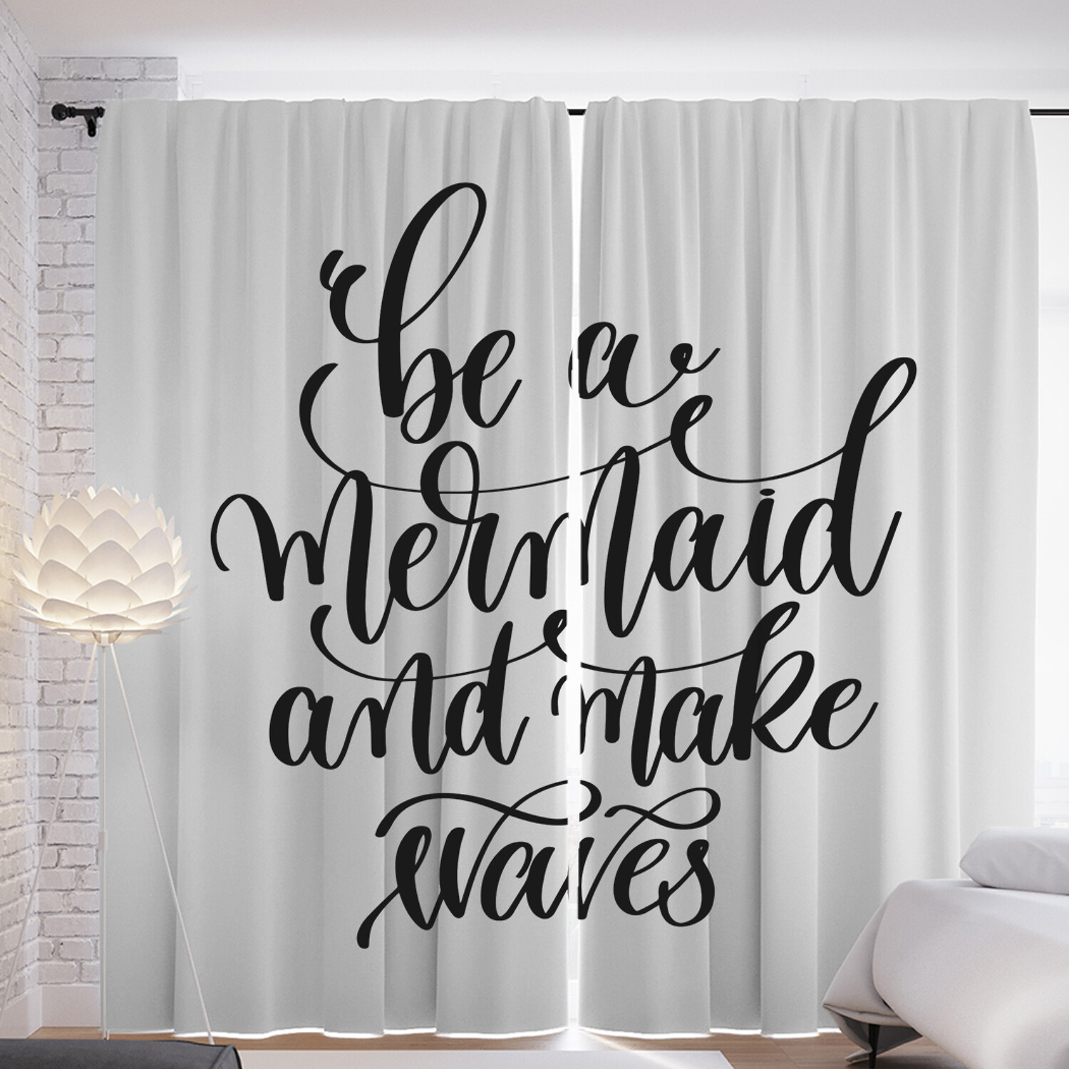 

Шторы с фотопечатью JoyArty "Будь русалкой, сделай волну" из сатена, 290х265 см, Будь русалкой, сделай волну