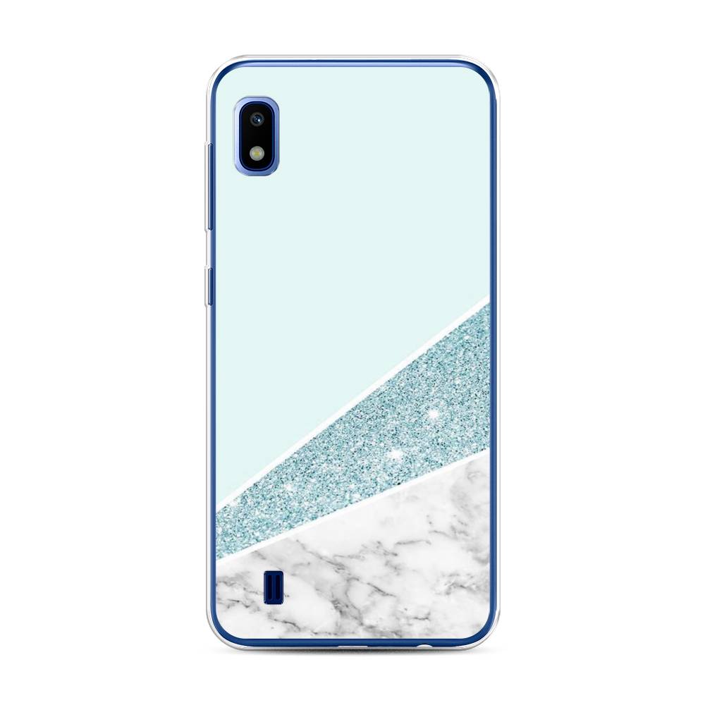

Чехол Awog на Samsung Galaxy A10 "Мрамор с голубыми блестками", Разноцветный, 27950-3