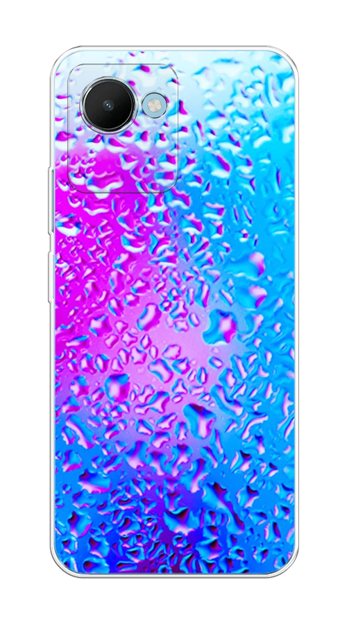 

Чехол на Realme C30S 4G "Капли на стекле", Голубой;розовый, 2511650-3