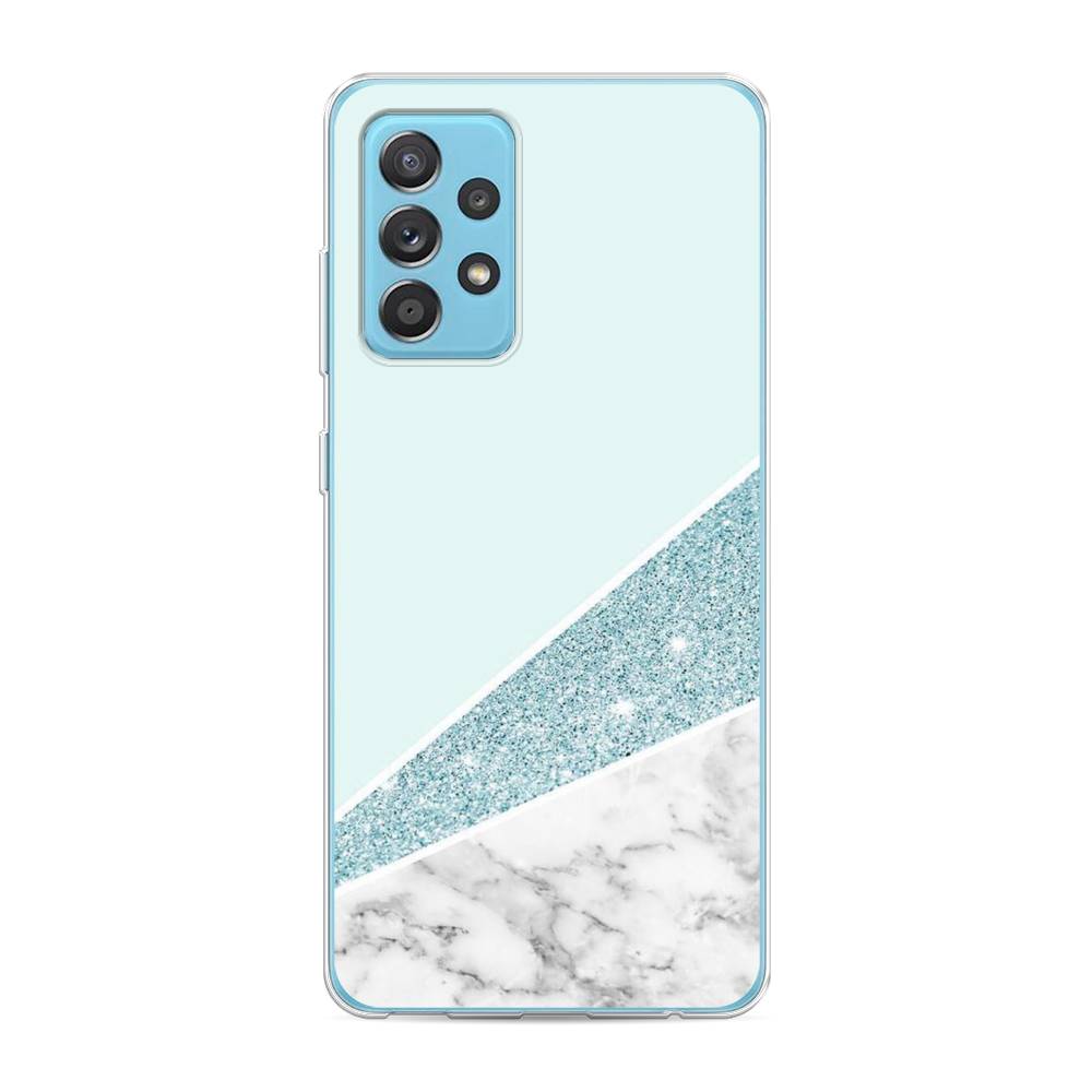 фото Силиконовый чехол "мрамор с голубыми блестками" на samsung galaxy a52s awog