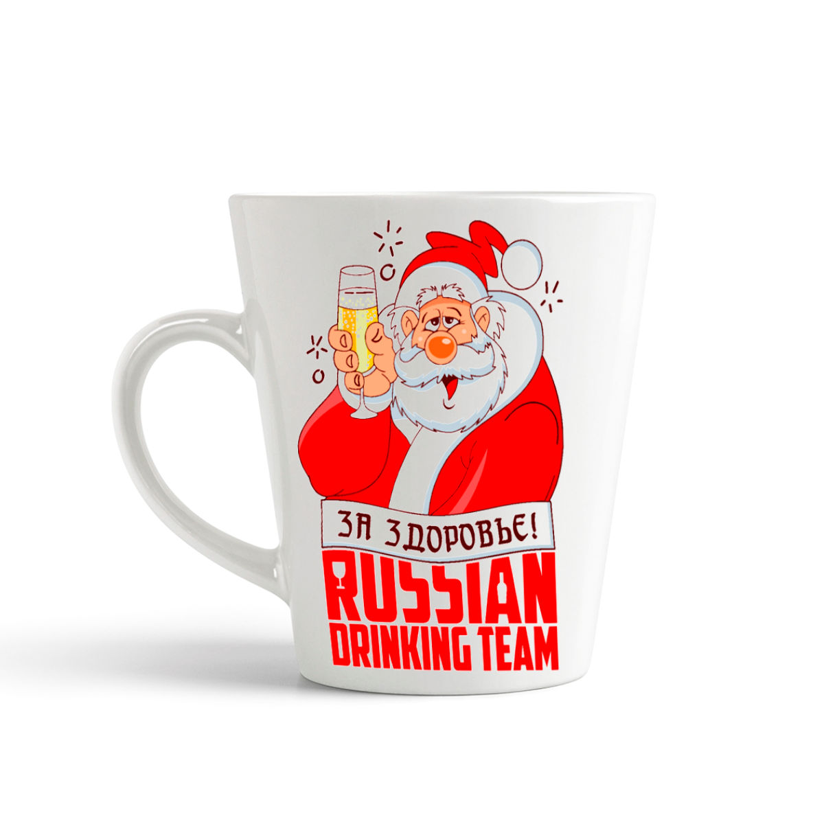 

Конусная кружка CoolPodarok За здоровье Russian drinking team (новый год)