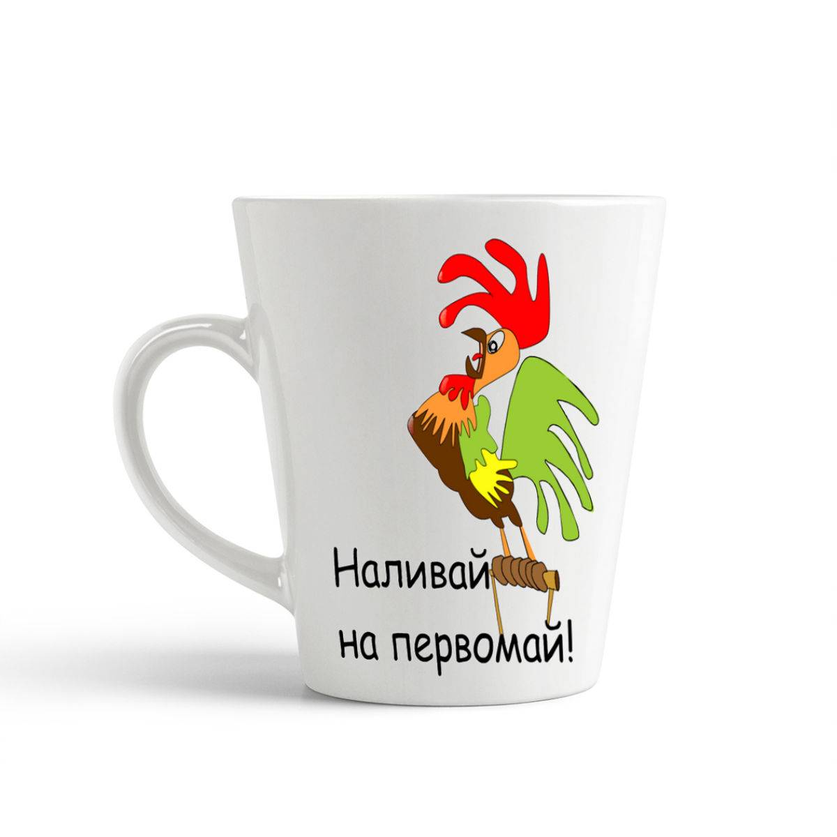 

Конусная кружка CoolPodarok Наливай на первомай! Петух