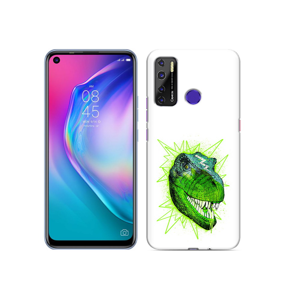 

Чехол MyPads Tocco для Tecno Camon 15 зеленый динозавр, Прозрачный, Tocco