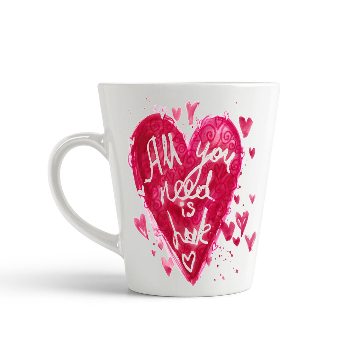 

Конусная кружка CoolPodarok Краски. Сердце. All you need is love