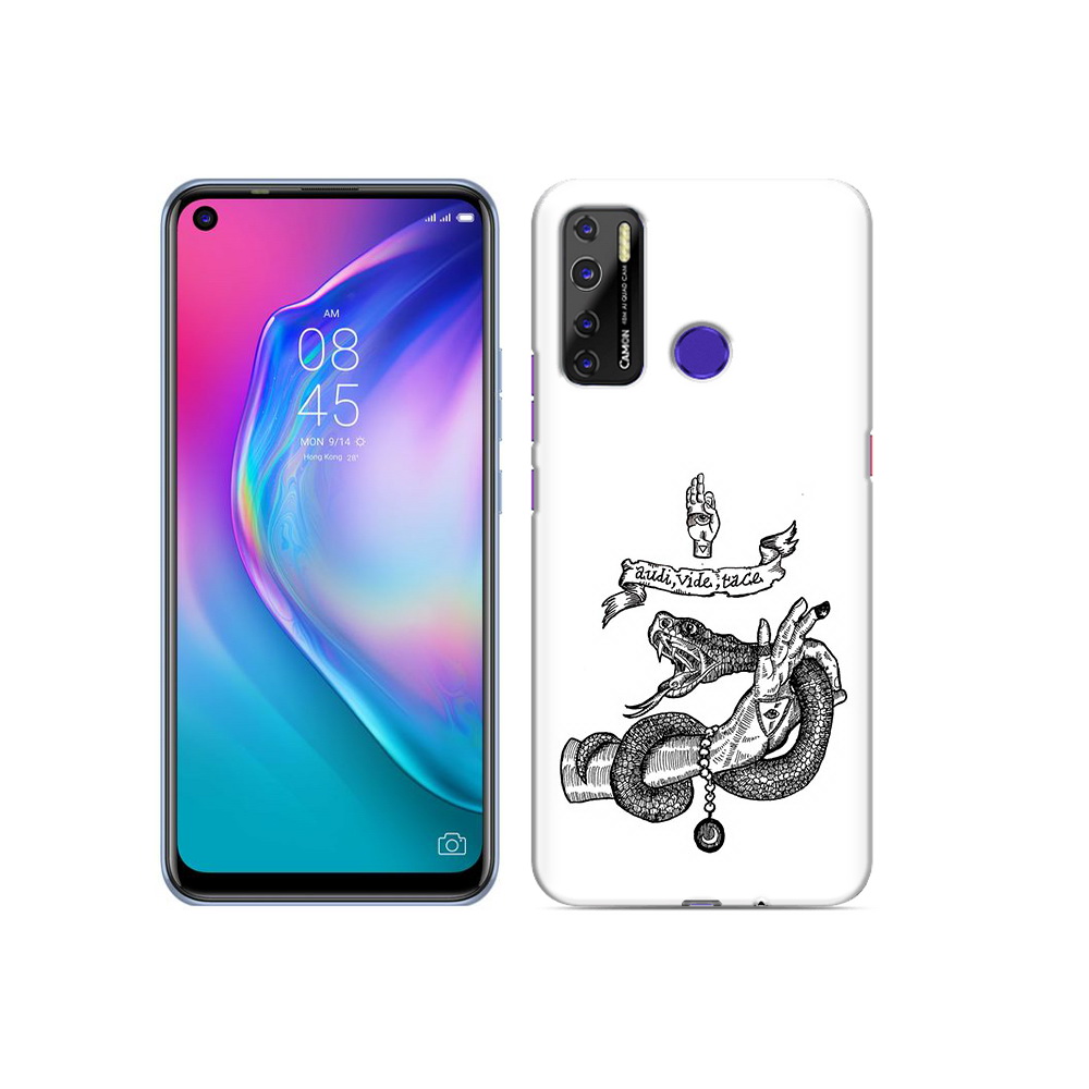 

Чехол MyPads Tocco для Tecno Camon 15 змея на руке рисунок, Прозрачный, Tocco
