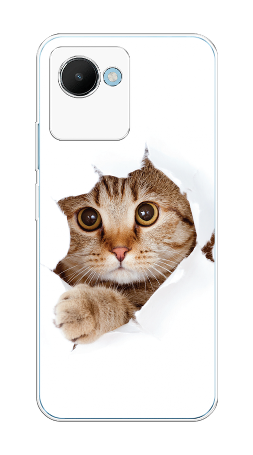 

Чехол на Realme C30S 4G "Кот и бумага", Белый;коричневый, 2511650-1