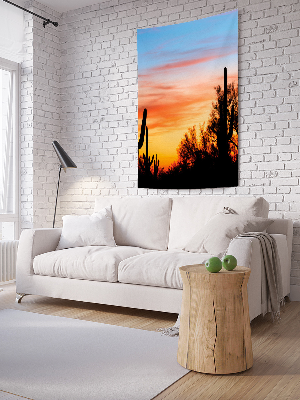 

Вертикальное фотопанно на стену JoyArty Закат с кактусами 100x150 см, Закат с кактусами