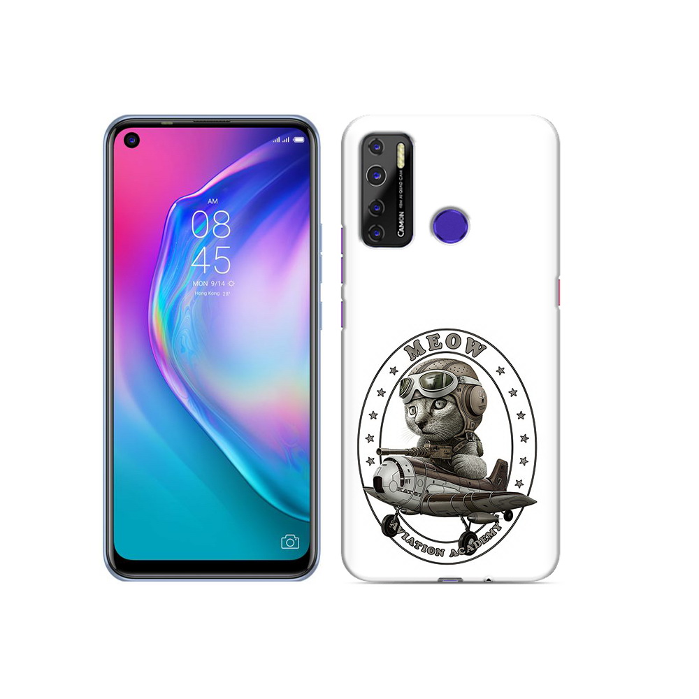 

Чехол MyPads Tocco для Tecno Camon 15 кот в самолете, Прозрачный, Tocco
