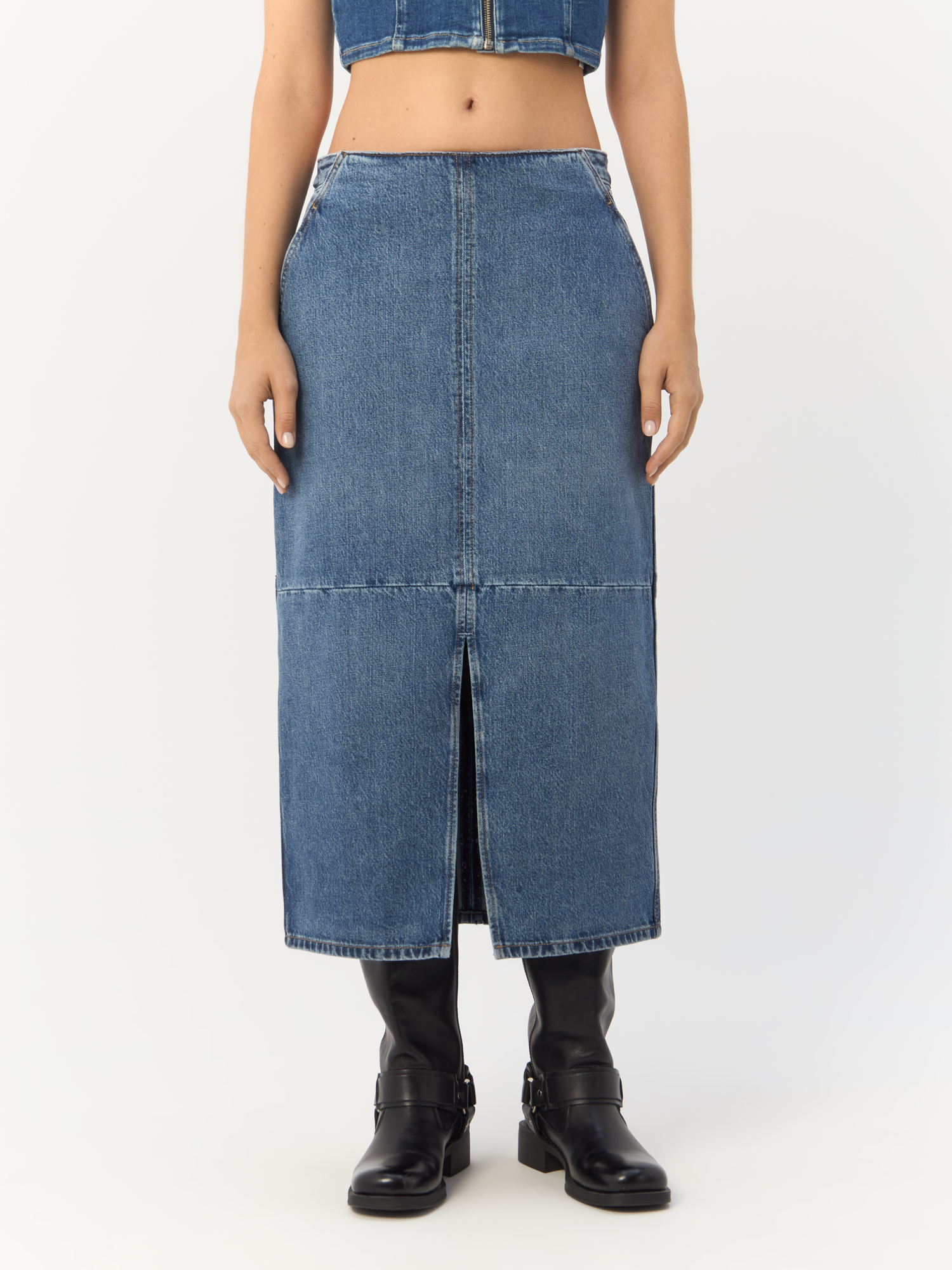 

Юбка женская Tommy Hilfiger Denim Skirt WW0WW42582 синяя 36 EU, Синий, Denim Skirt