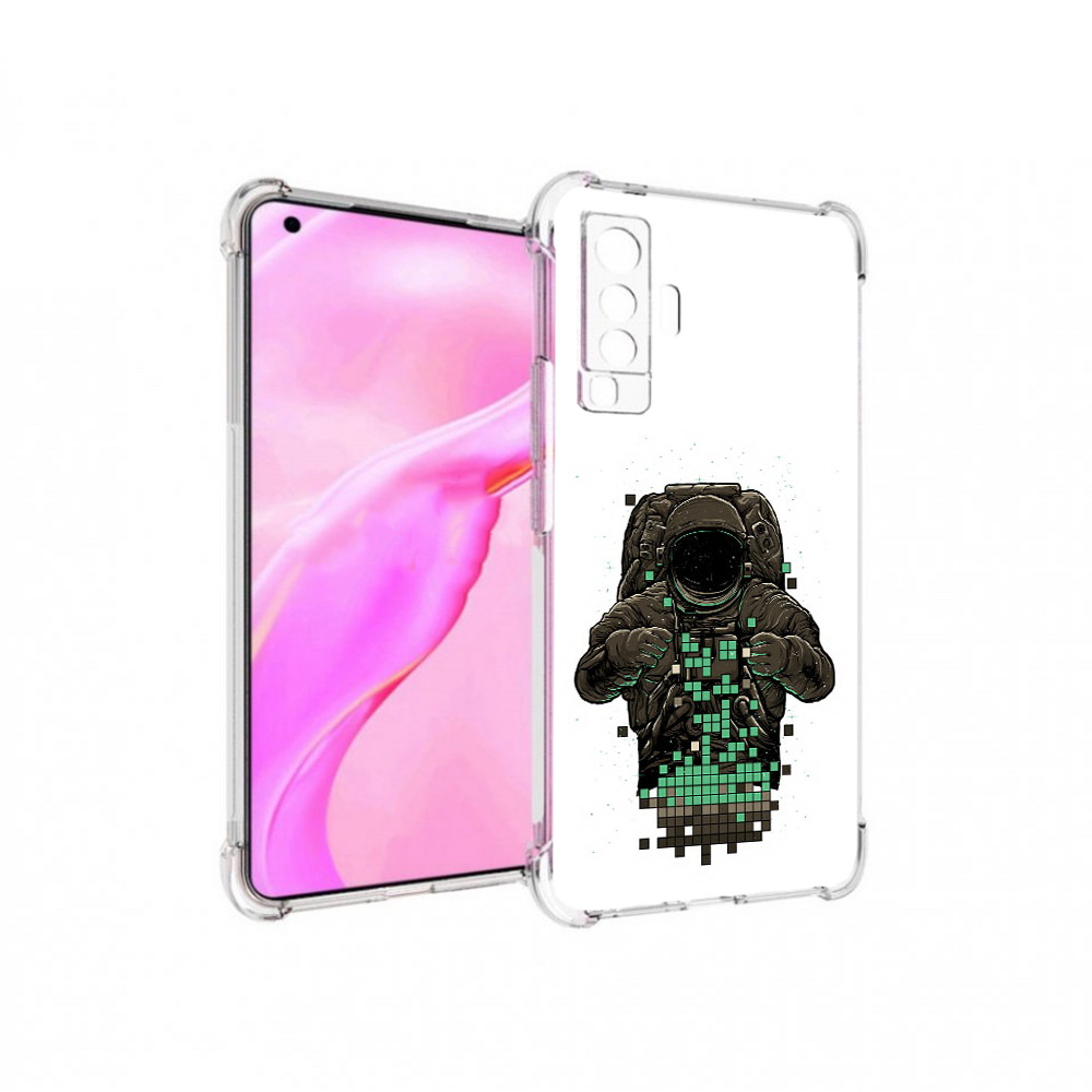 

Чехол MyPads Tocco для Vivo X50 космонавт с пикселями (PT226969.391.394), Прозрачный, Tocco