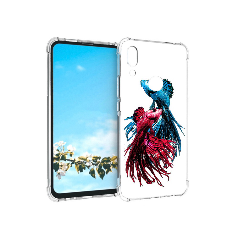 

Чехол MyPads Tocco для Huawei P Smart Z рыбы петушки, Прозрачный, Tocco