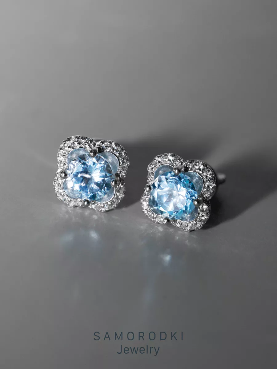 

Серьги из серебра SamoroDki Jewelry Серьги2-04-279-08р, топаз, Серьги2-04-279-08р