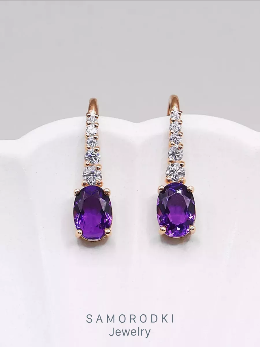 

Серьги из серебра SamoroDki Jewelry Серьги2-04-289-13з, аметист, Серьги2-04-289-13з