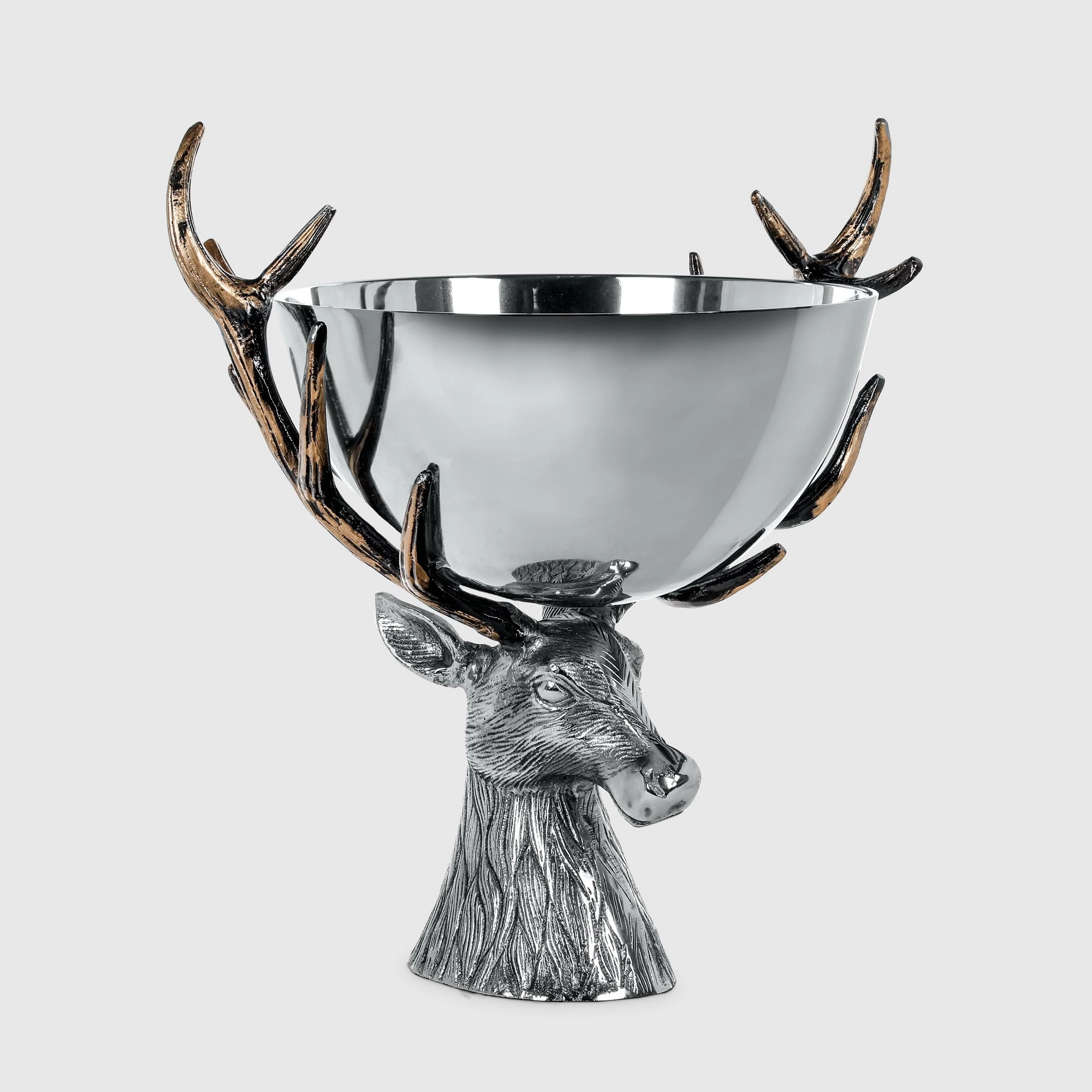 

Декоративная миска Universal ark Reindeer серебристая, Серебристый