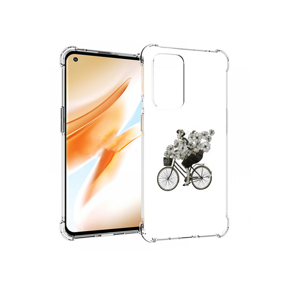 Чехол MyPads Tocco для OnePlus 9 Pro девушка на велосипеде с цветами (PT159597.127.307)