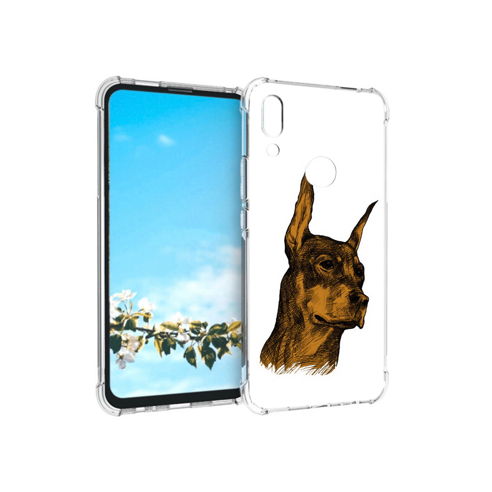 

Чехол MyPads Tocco для Huawei P Smart Z скетч доберман, Прозрачный, Tocco
