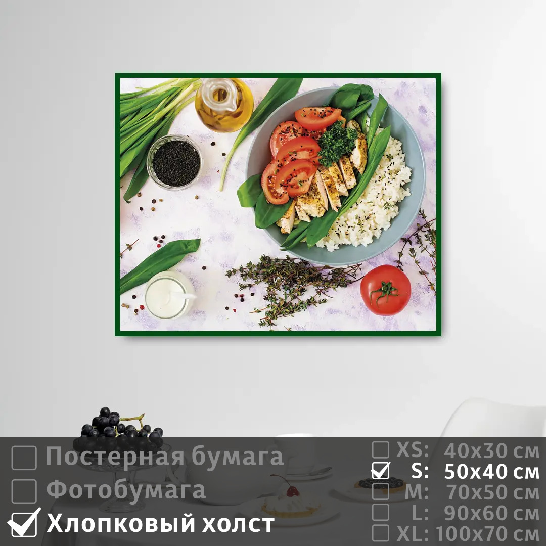 

Постер на холсте ПолиЦентр Блюдо из мяса овощей и зелени 50х40 см, БлюдоИзМясаОвощейИЗелени