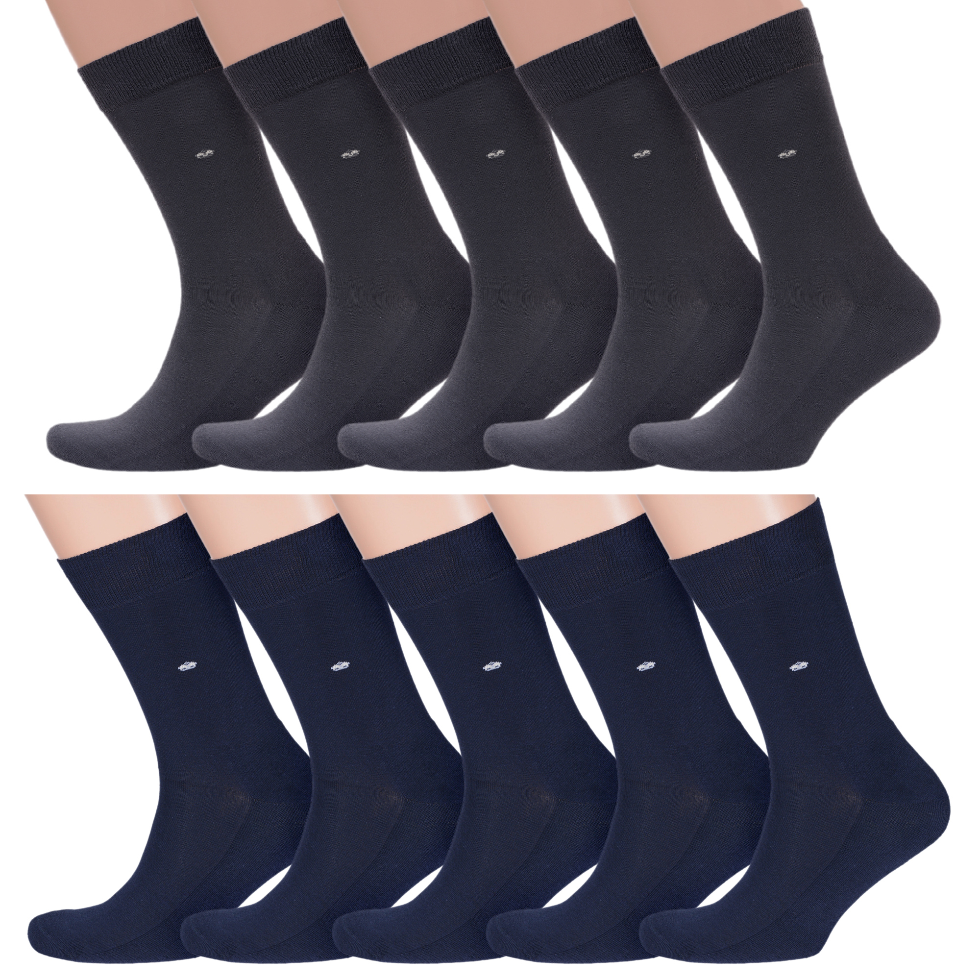 

Комплект носков мужских Rusocks 10-М-195 серых; синих 27, 10-М-195