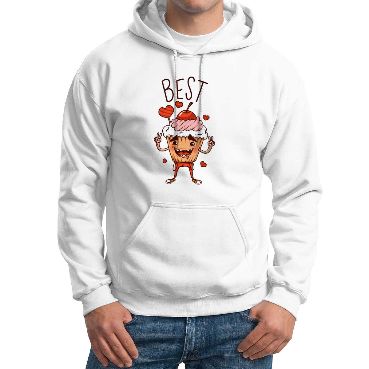 

Худи унисекс CoolPodarok Прикол Best Кекс белое 58 RU, M0151028