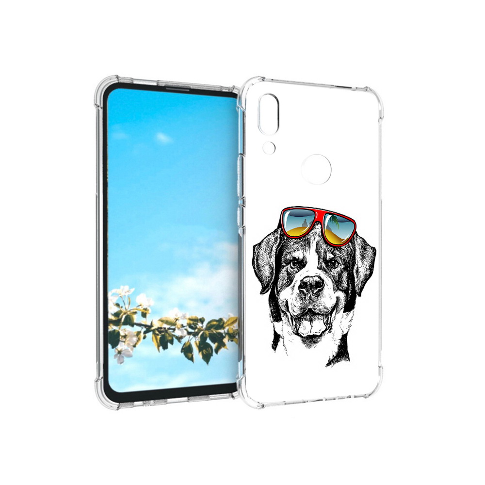 

Чехол MyPads Tocco для Huawei P Smart Z счастливая собака, Прозрачный, Tocco