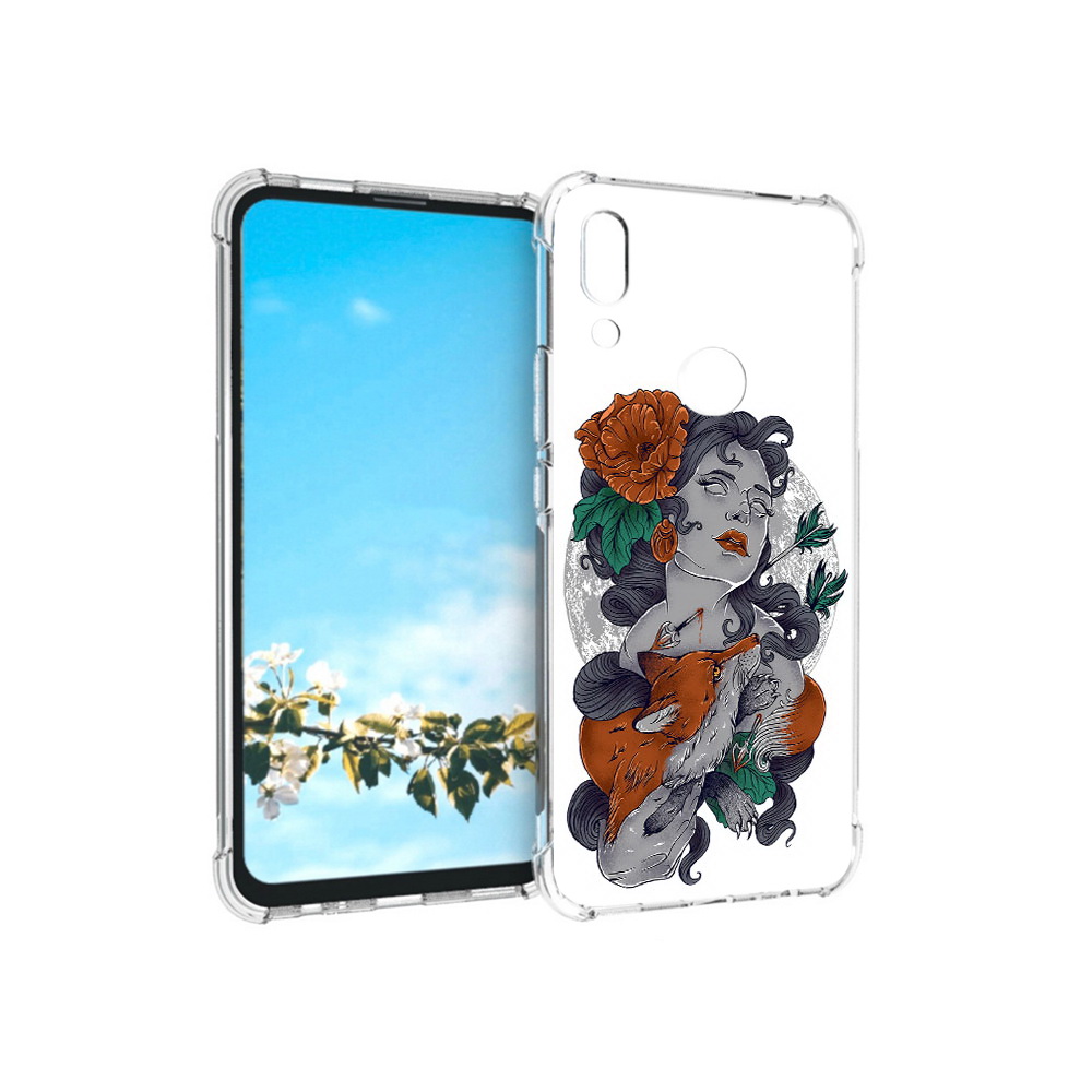 

Чехол MyPads Tocco для Huawei P Smart Z темная девушка с лисой, Прозрачный, Tocco