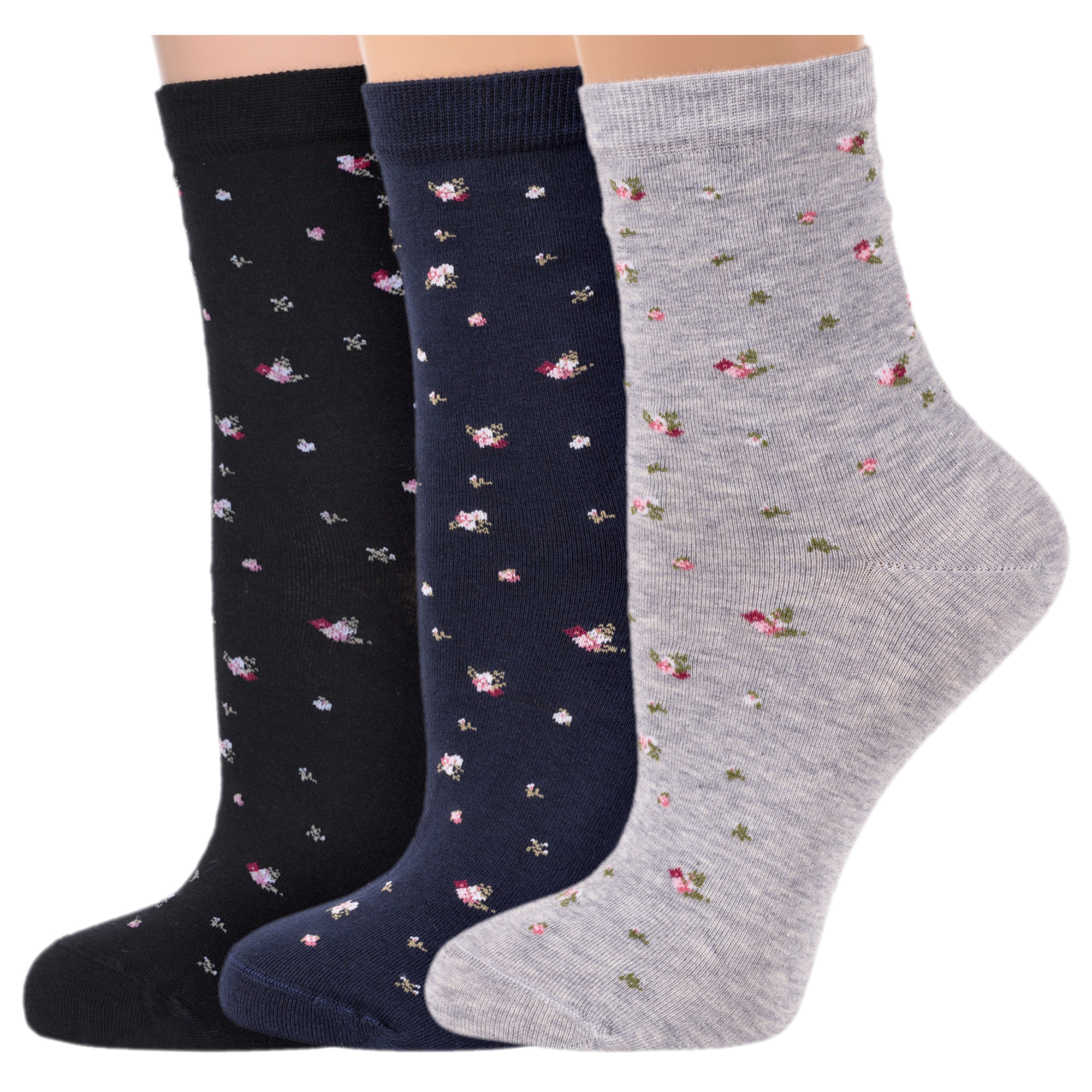 

Комплект носков женских Rusocks 3-Ж3-13017 черных; синих; серых 23-25, 3-Ж3-13017