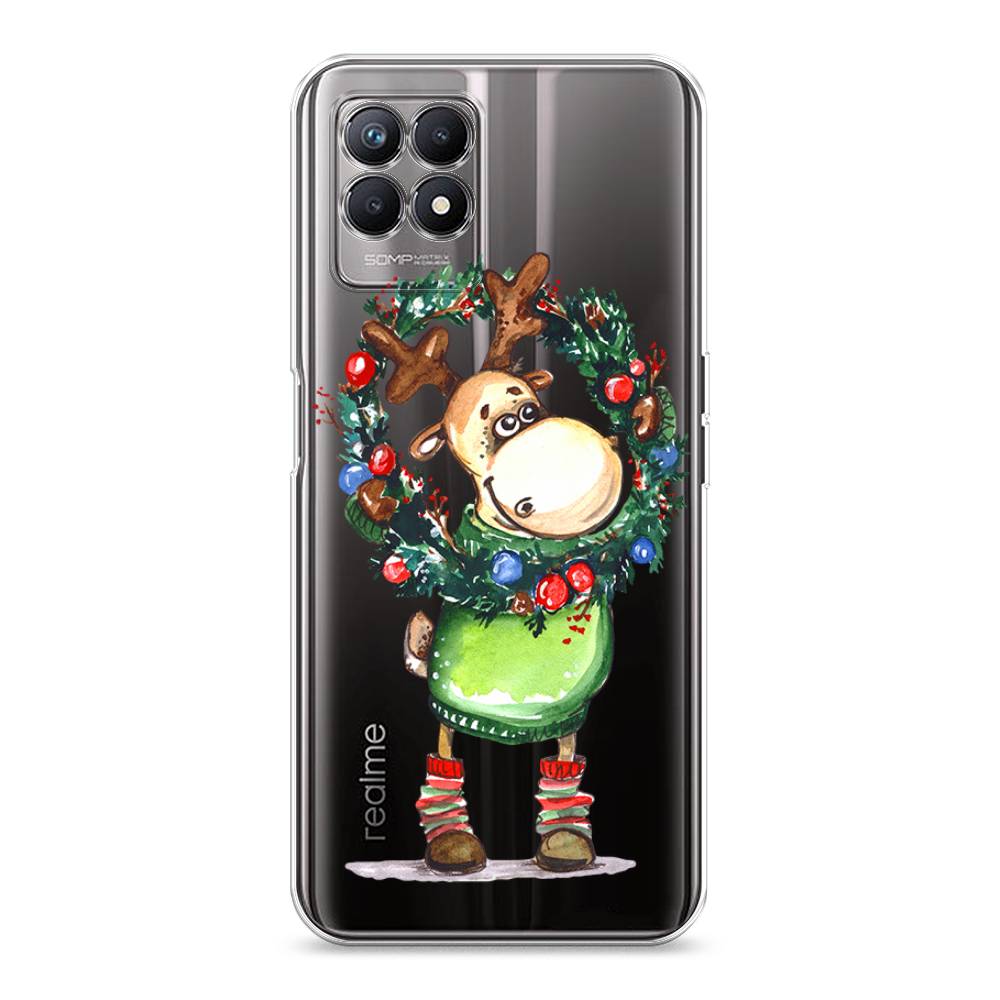 

Чехол на Realme 8i "Олень с новогодним венком", 257350-4