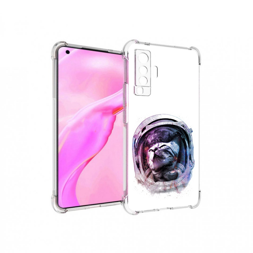 

Чехол MyPads Tocco для Vivo X50 кот в шлеме (PT226969.391.396), Прозрачный, Tocco
