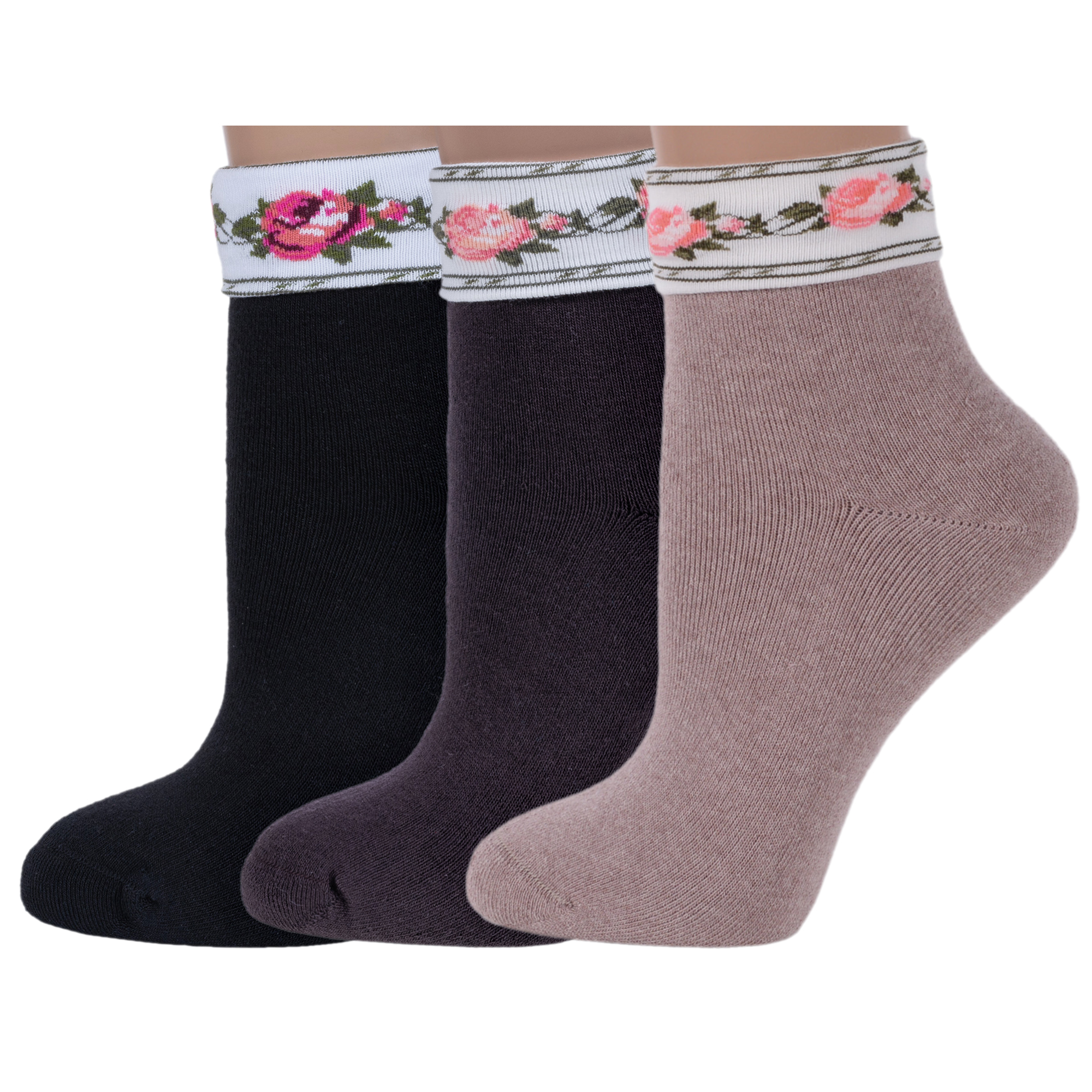 

Комплект носков женских Rusocks 3-Ж-2332 черных; коричневых; бежевых 23-25, 3-Ж-2332