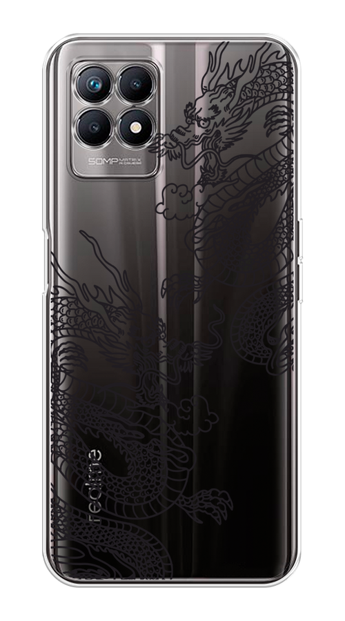 

Чехол на Realme 8i "Два китайских дракона", Серый;черный, 257350-1
