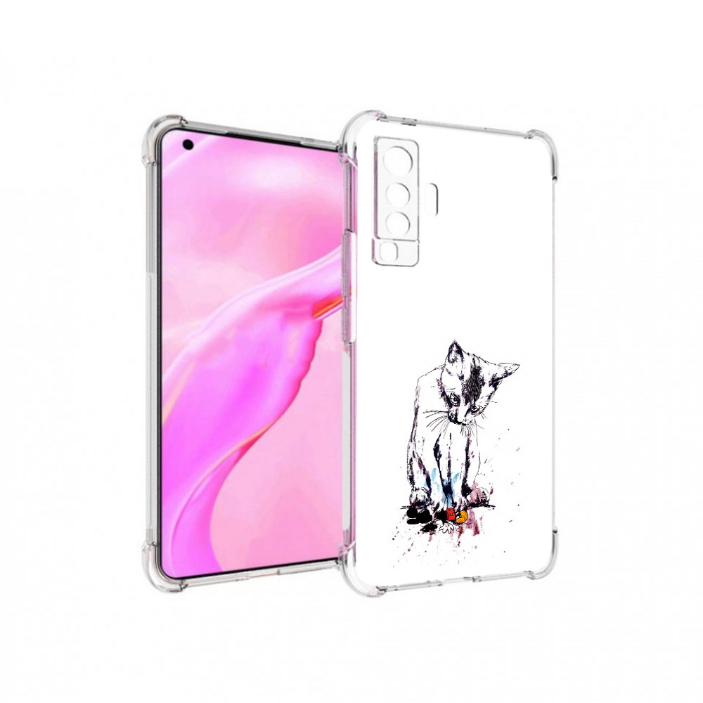 

Чехол MyPads Tocco для Vivo X50 кот и микки (PT226969.391.399), Прозрачный, Tocco