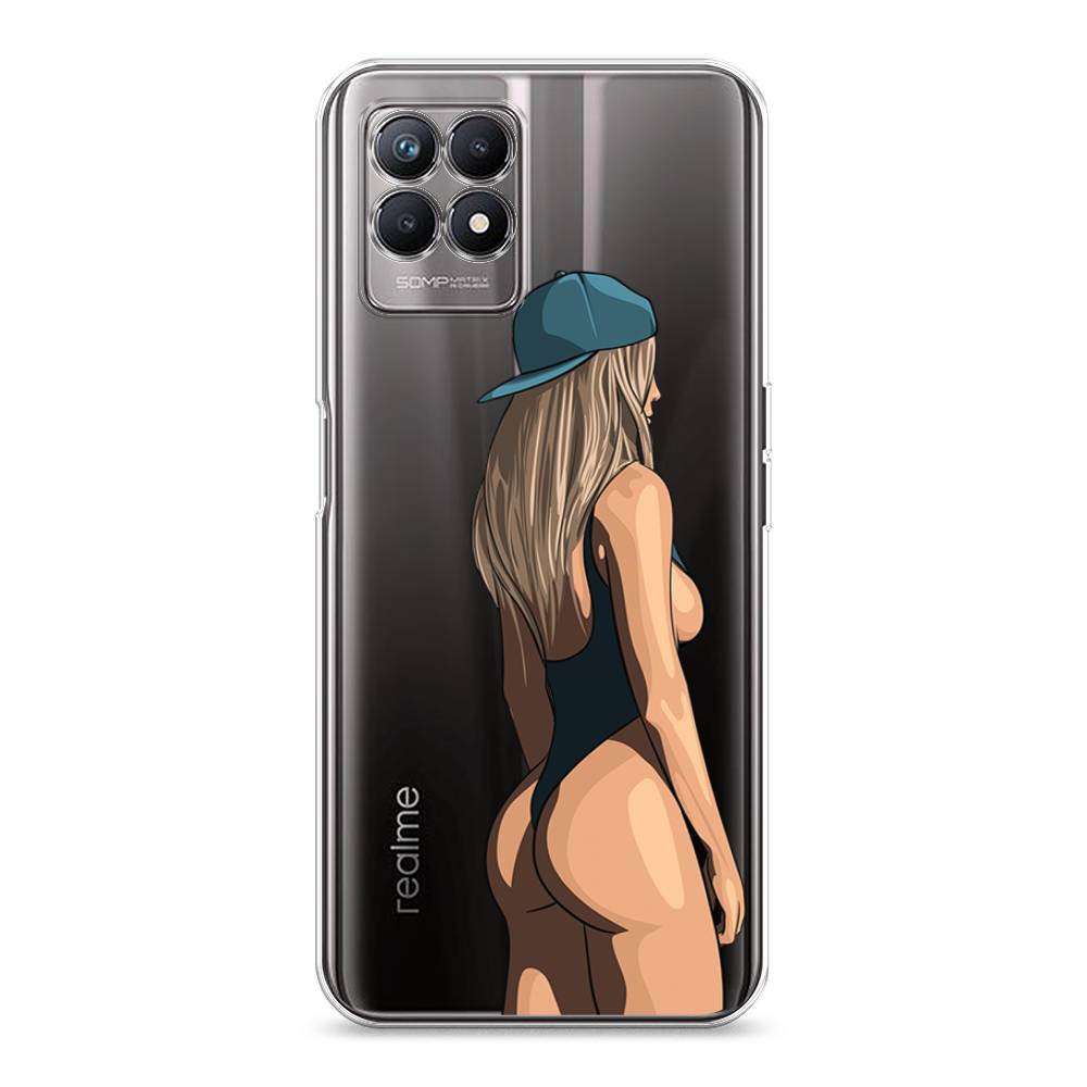 

Чехол на Realme 8i "Девушка в черном купальнике", Зеленый;бежевый;черный, 257350-6