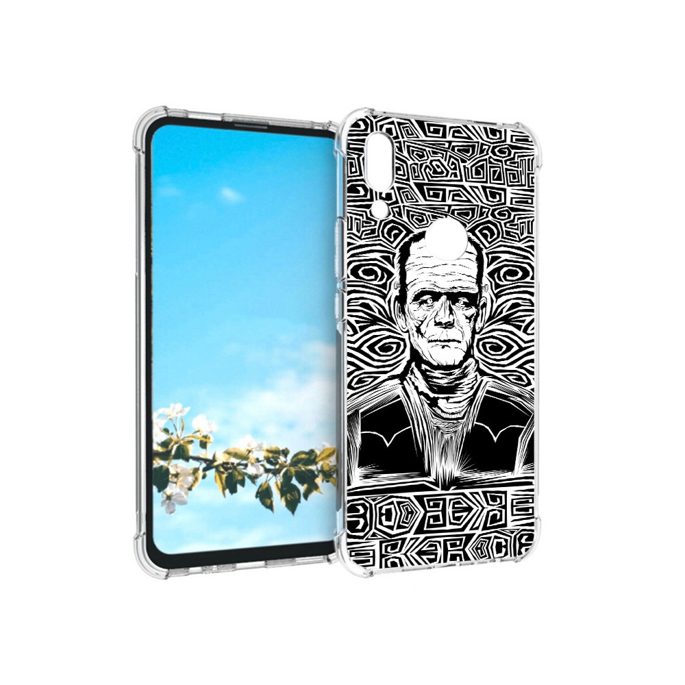 

Чехол MyPads Tocco для Huawei P Smart Z франкенштейн черно белый, Прозрачный, Tocco