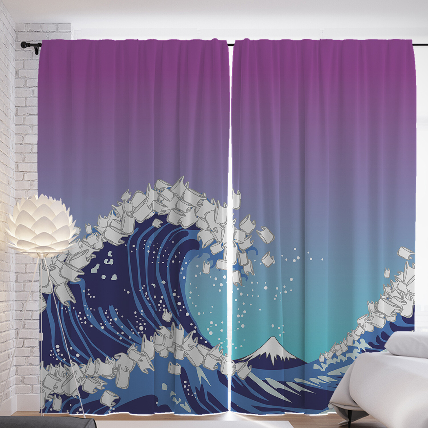 

Шторы с фотопечатью JoyArty "Римейк шедевра" из сатена, 290х265 см, Римейк шедевра