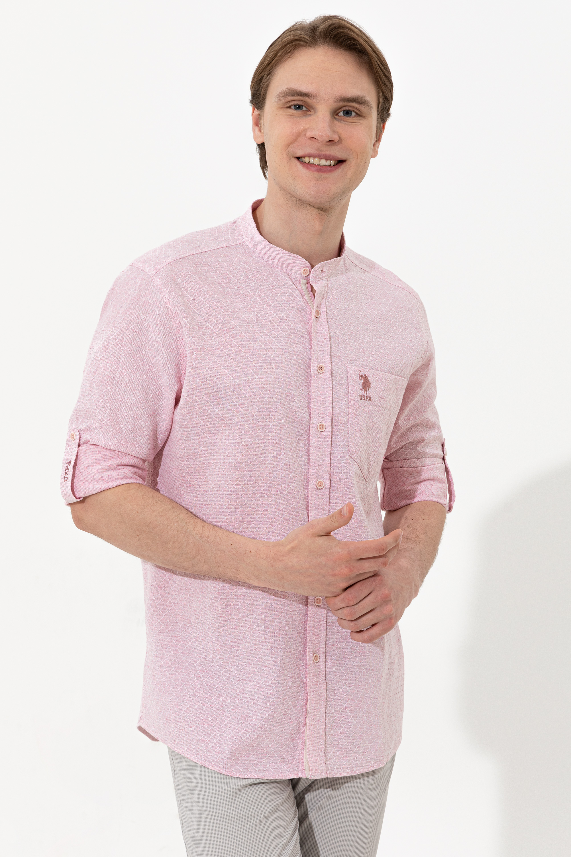 

Рубашка мужская U.S. POLO Assn. G081SZ0040LORENZO розовая M, Розовый, G081SZ0040LORENZO
