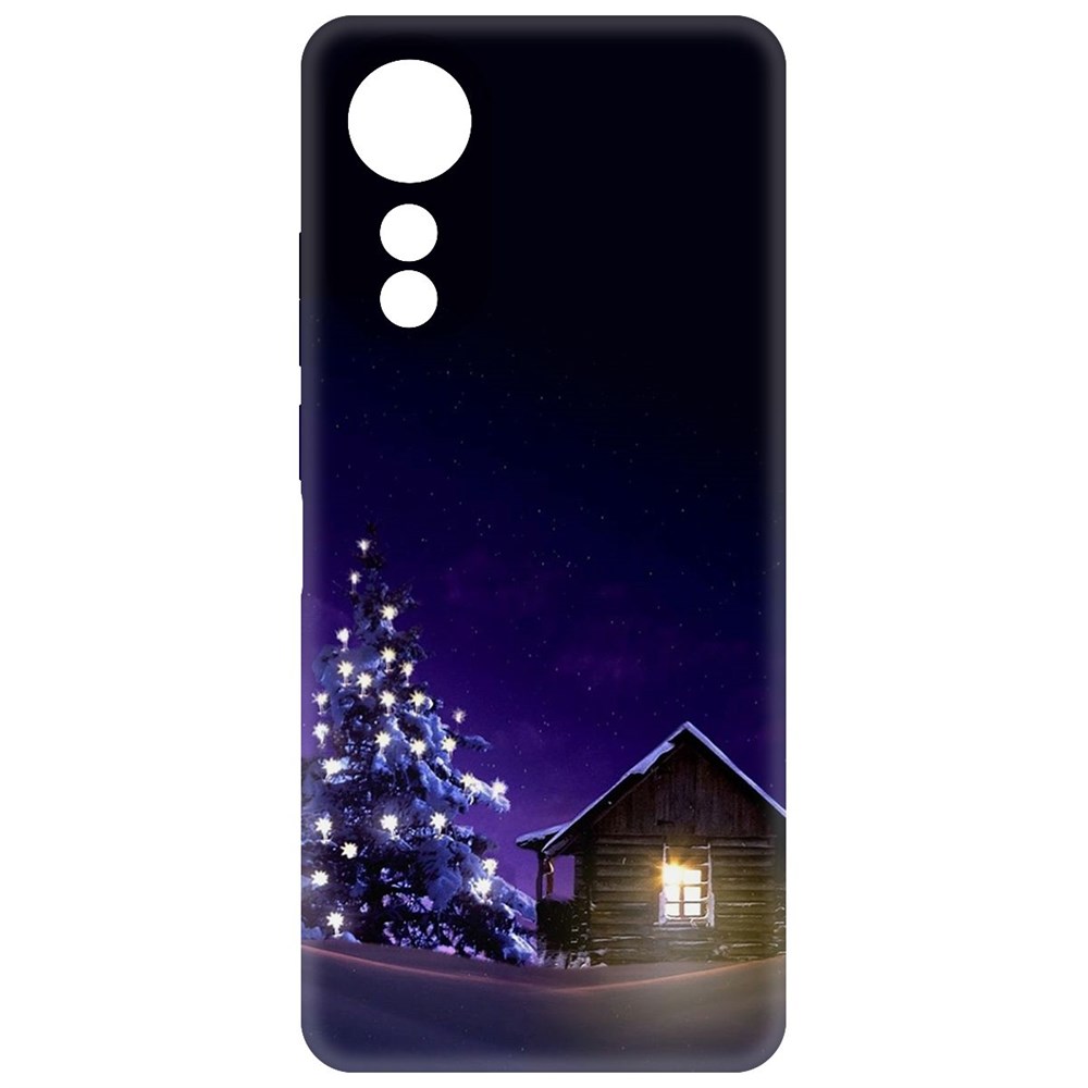 

Чехол-накладка Krutoff Soft Case Зимний домик для Oppo A78 4G черный