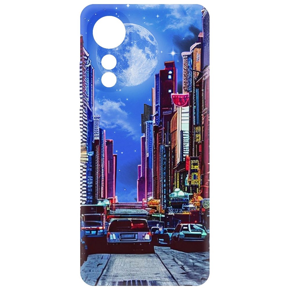

Чехол-накладка Krutoff Soft Case Ночной город для Oppo A78 4G черный