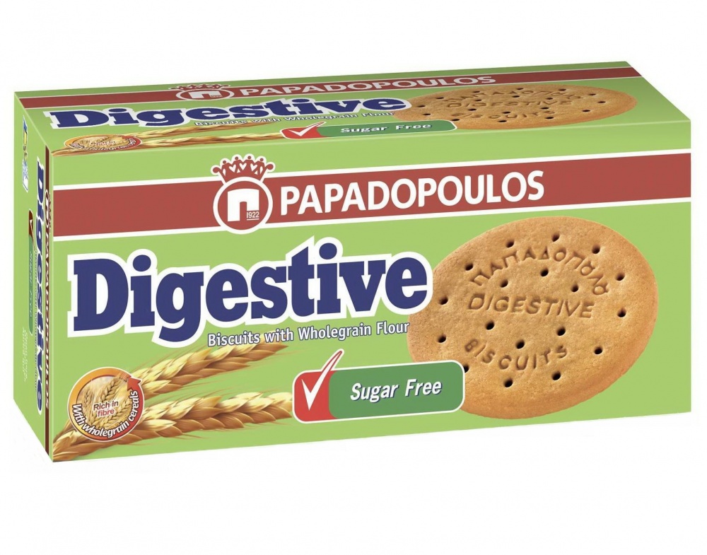 

Печенье PAPADOPOULOS Digestive c цельнозерновой мукой без сахара, 250г