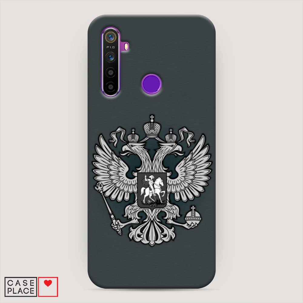 

Пластиковый чехол "Герб России серый" на Realme 5, 251520-4