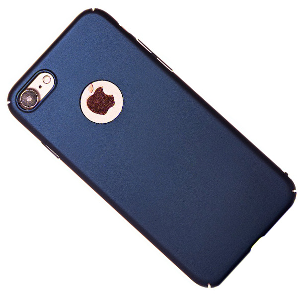 

Чехол для iPhone 7, 8, SE 2020, SE 2022 задняя крышка пластик Soft Touch синий