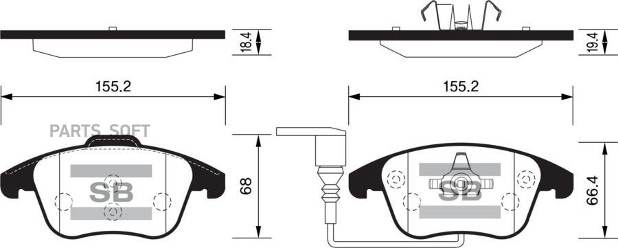 

Колодки Передние Audi Q3, Vw Tiguan, Sharan (7n) Sp2264 Sangsin brake арт. SP2264