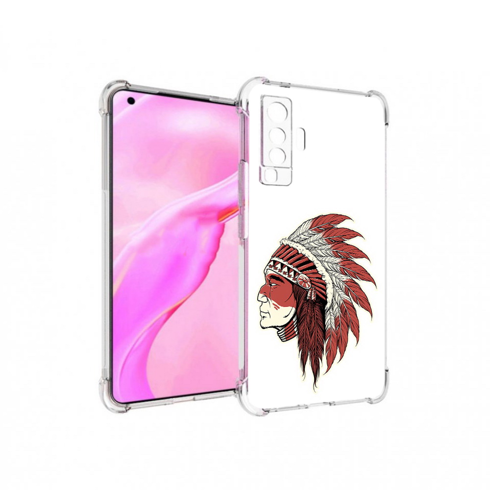 

Чехол MyPads Tocco для Vivo X50 красный индеец (PT226969.391.411), Прозрачный, Tocco
