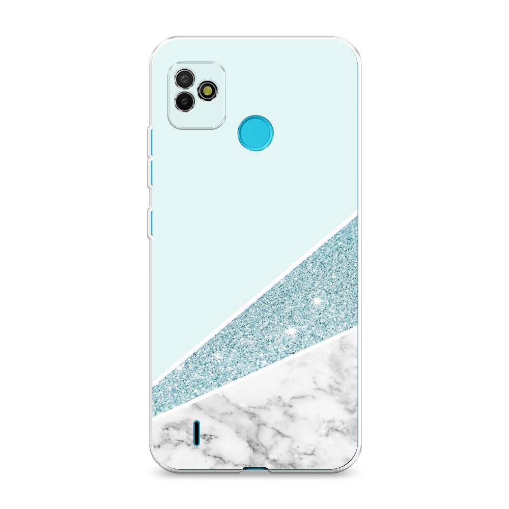 

Чехол Awog на Tecno POP 5 "Мрамор с голубыми блестками", Разноцветный, 301150-3