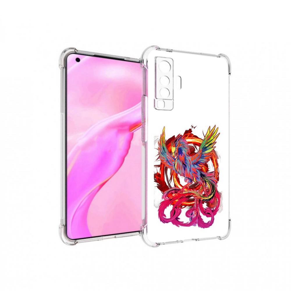 

Чехол MyPads Tocco для Vivo X50 красочный феникс (PT226969.391.414), Прозрачный, Tocco