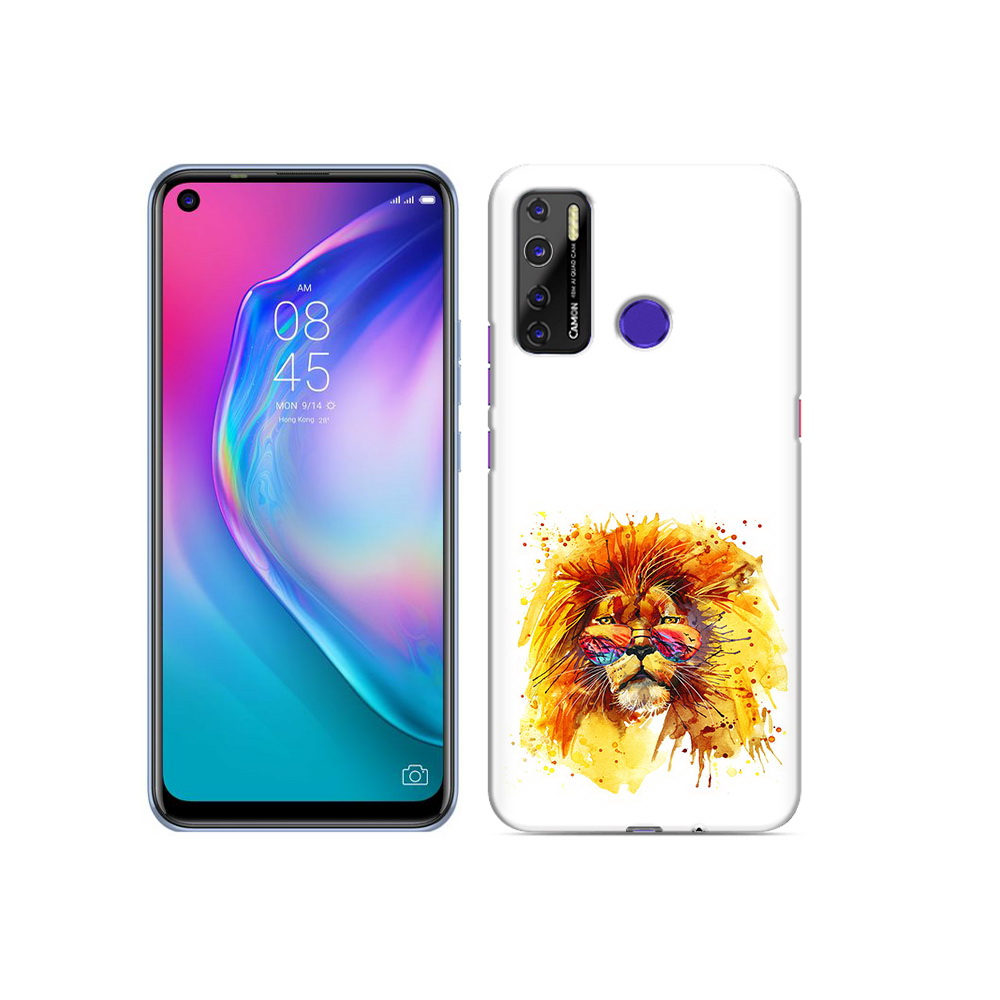 

Чехол MyPads Tocco для Tecno Camon 15 лев в очках, Прозрачный, Tocco