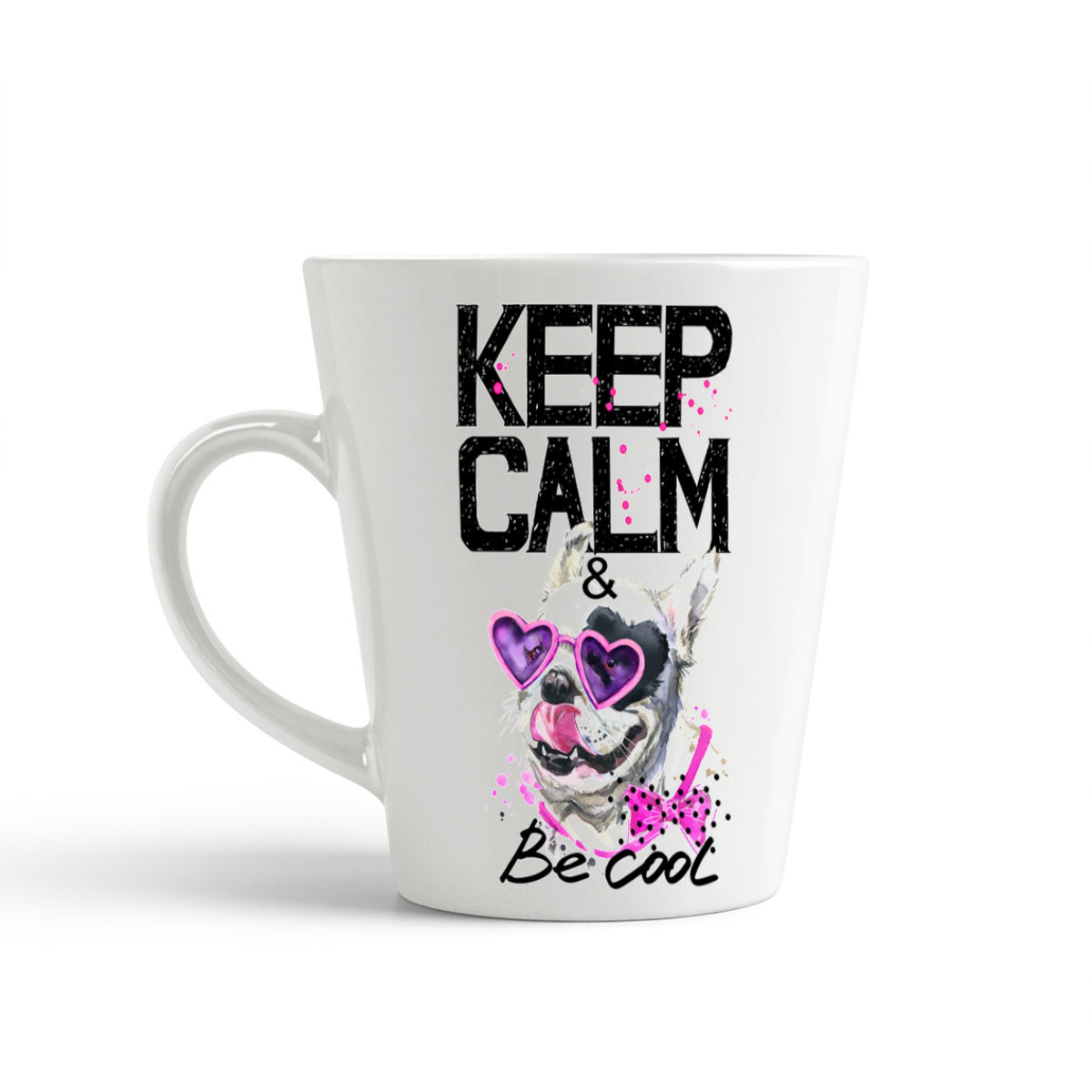 

Конусная кружка CoolPodarok KEEP CALM собака be cool