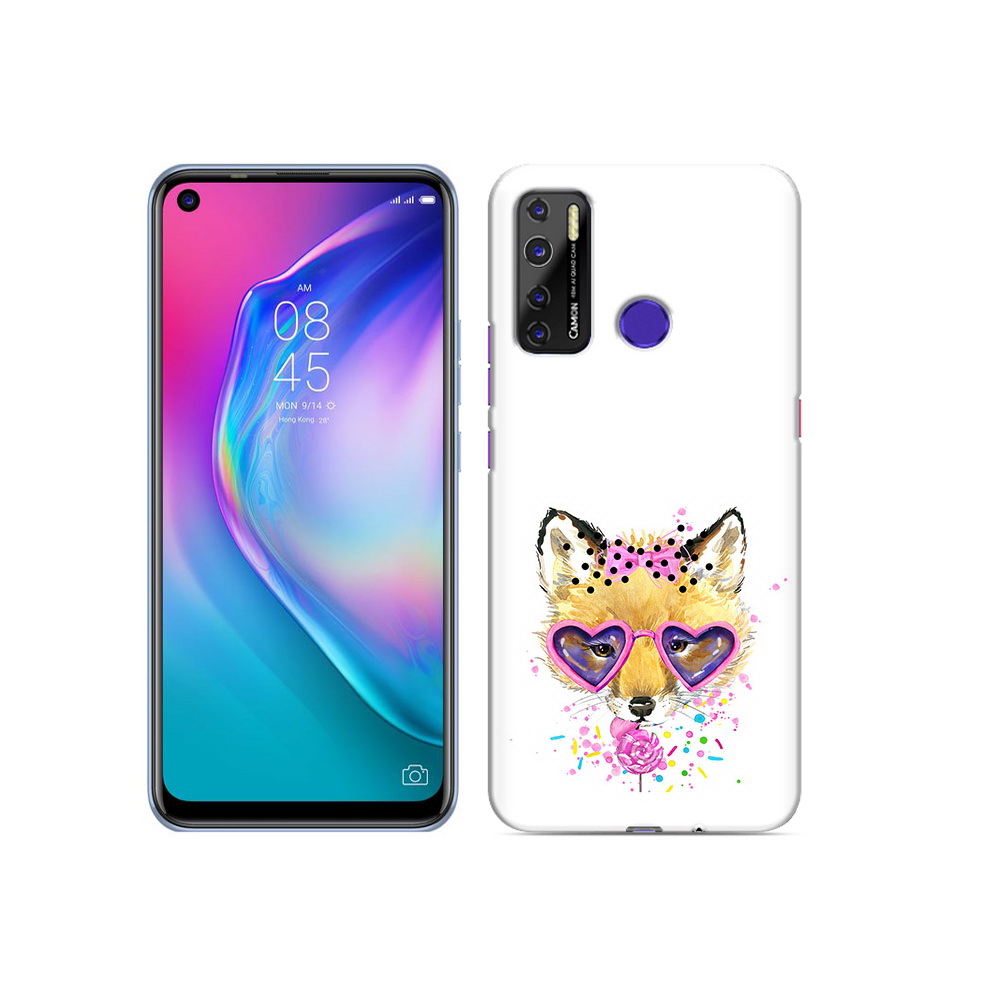 

Чехол MyPads Tocco для Tecno Camon 15 лисенок с бантиком, Прозрачный, Tocco