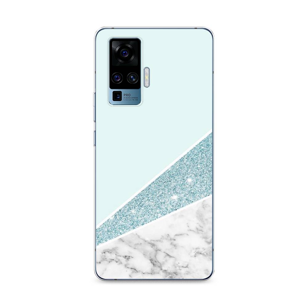 

Чехол Awog на Vivo X50 Pro "Мрамор с голубыми блестками", Разноцветный, 262350-3