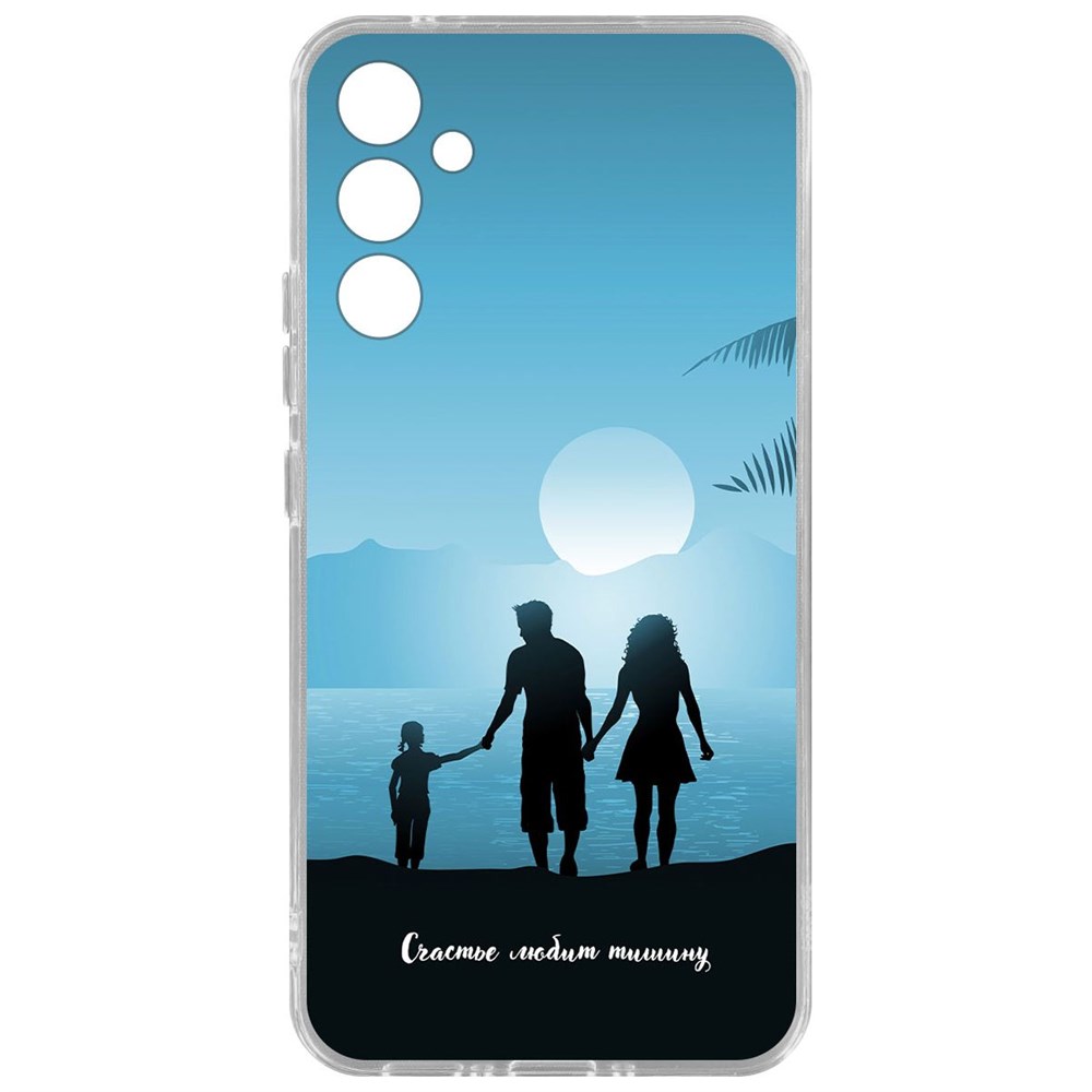 

Чехол-накладка Krutoff Clear Case Счастье любит тишину для Samsung Galaxy A34 5G, Прозрачный