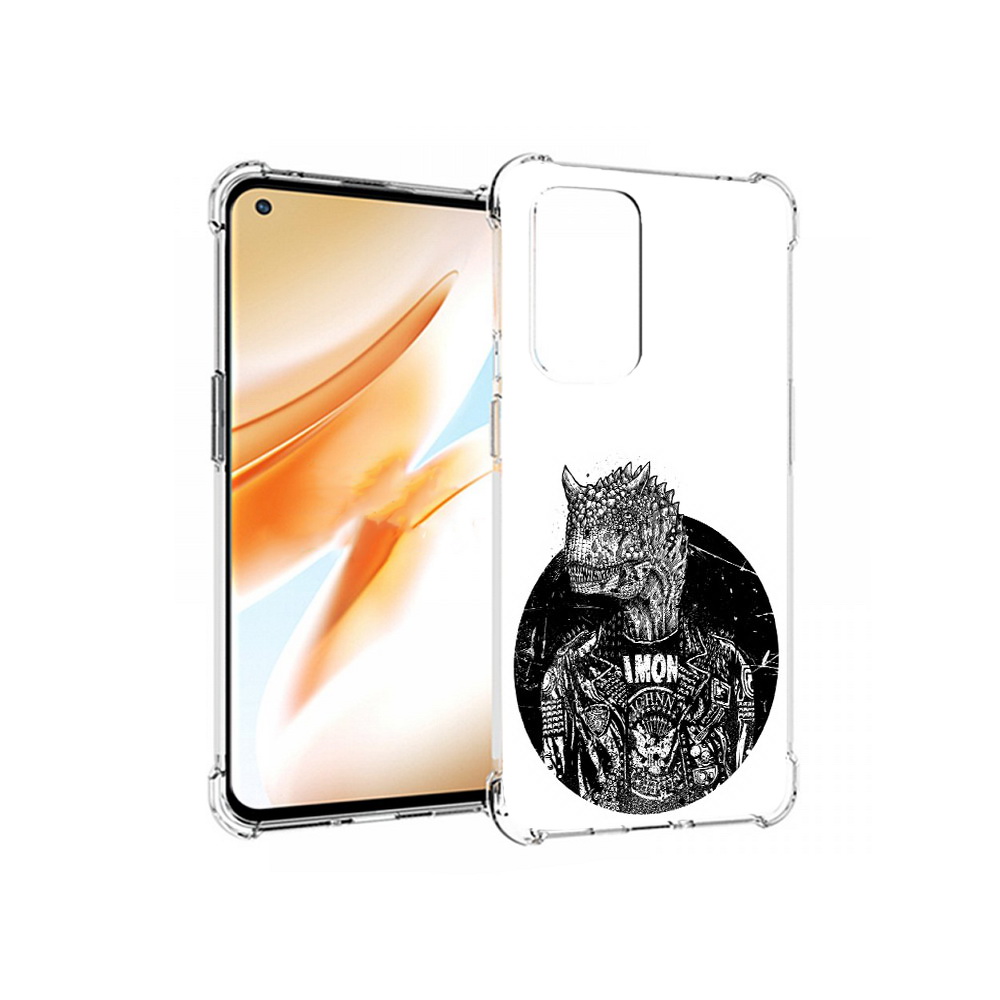 

Чехол MyPads Tocco для OnePlus 9 Pro динозавр в куртке (PT159597.127.328), Прозрачный, Tocco